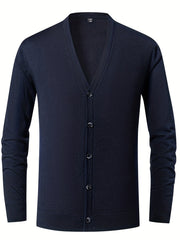 Men's Vintage Style Wool Cardigan Coat V Neck Button Up