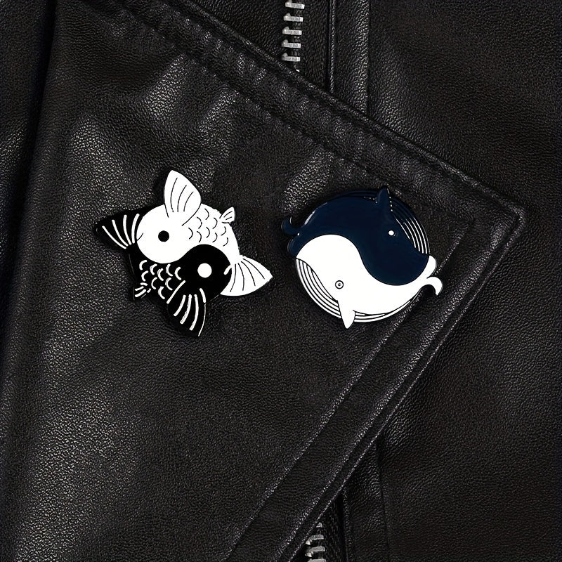 Cartoon Whale Alloy Brooch for Collar Clothes Decoration
