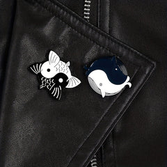 Cartoon Whale Alloy Brooch for Collar Clothes Decoration