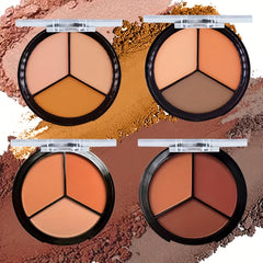 3 Colors Eyeshadow Palette Brown And Golden Matte Finish Makeup Palette