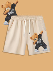 Funny Bear Print Men's Summer Shorts for Sports Casual Loose Outdoor
