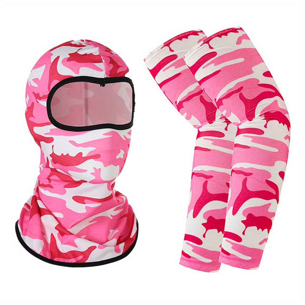 Stylish Summer Outdoor Riding Mask Ice Silk Sleeve Set