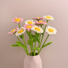 10Pcs Chamomile Yarn Hook Flower Simulation Bouquet