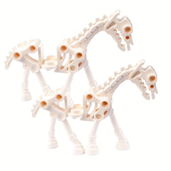 2pcs Halloween Skeleton Knight Legion Horse Mount Building Block Toy