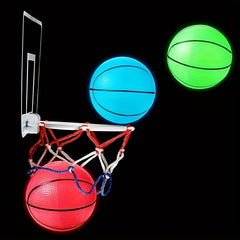 6pcs Glow In The Dark Mini Basketball With Pump