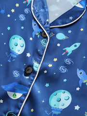 Boys Rocket & Planet Pajamas Set Short Sleeves Tops & Bottoms