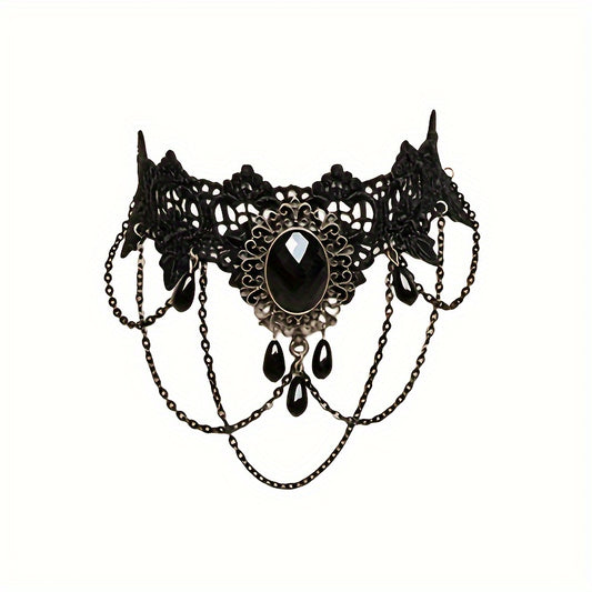 Halloween Vintage Gothic Punk Style Lace Necklace Punk Jewelry