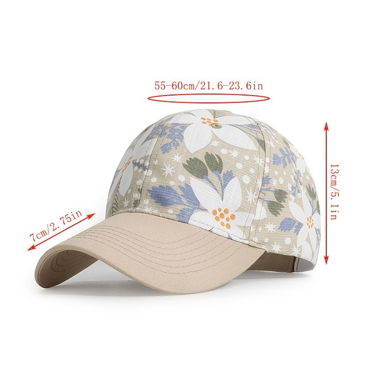 Flower Print Casual Baseball Lightweight Breathable Dad Hat