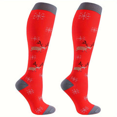 6 Pairs Christmas Compression Socks 20-30mmHg for Women & Men