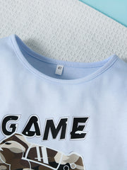 Boys Game On Gamepad Graphic Casual Outfit Set