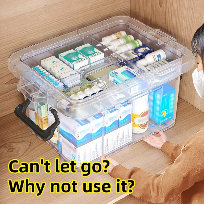 Clear Portable Storage Case Large Capacity Medicine Storage Box