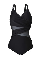 Mesh Criss Cross One Piece Swimsuit