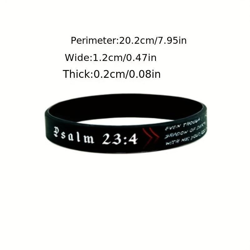 Bible Silicone Bracelet Waterproof Quote Wristband Inspirational Religious
