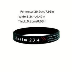 Bible Silicone Bracelet Waterproof Quote Wristband Inspirational Religious