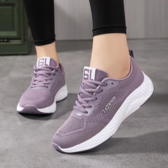 Women's Letter Graphic Mesh Athletic Sneakers Lightweight Running Shoes