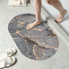 Soft Marble Printed Bath Rug Non Slip Shower Carpet Quick Dry Bath Mat