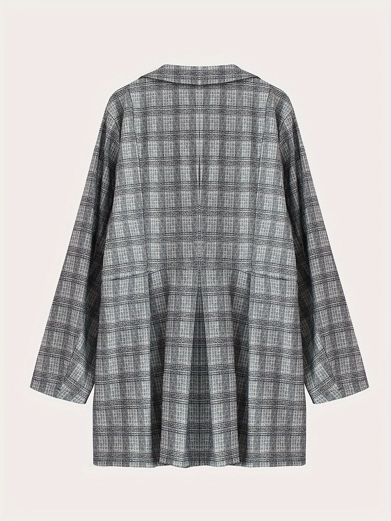 Plaid Print Long Sleeve Blazer