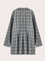 Plaid Print Long Sleeve Blazer