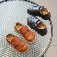 Vintage Solid Loafer Shoes For Boys Breathable Non slip Walking Shoes
