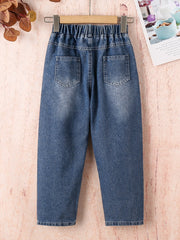 Girls Shredded Harem Jeans with Pocket