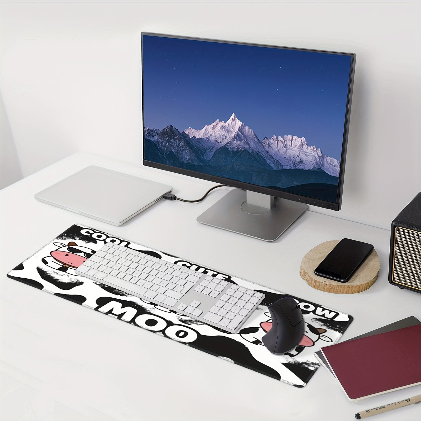 Cow Desk Accessories with Gel Wrist Support Ergonomic Gaming Mouse Pad Rest