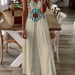 Geo Print V-Neck Cami Dress