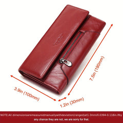 HUMERPAUL RFID Blocking Long Clutch Women's Wallet Red