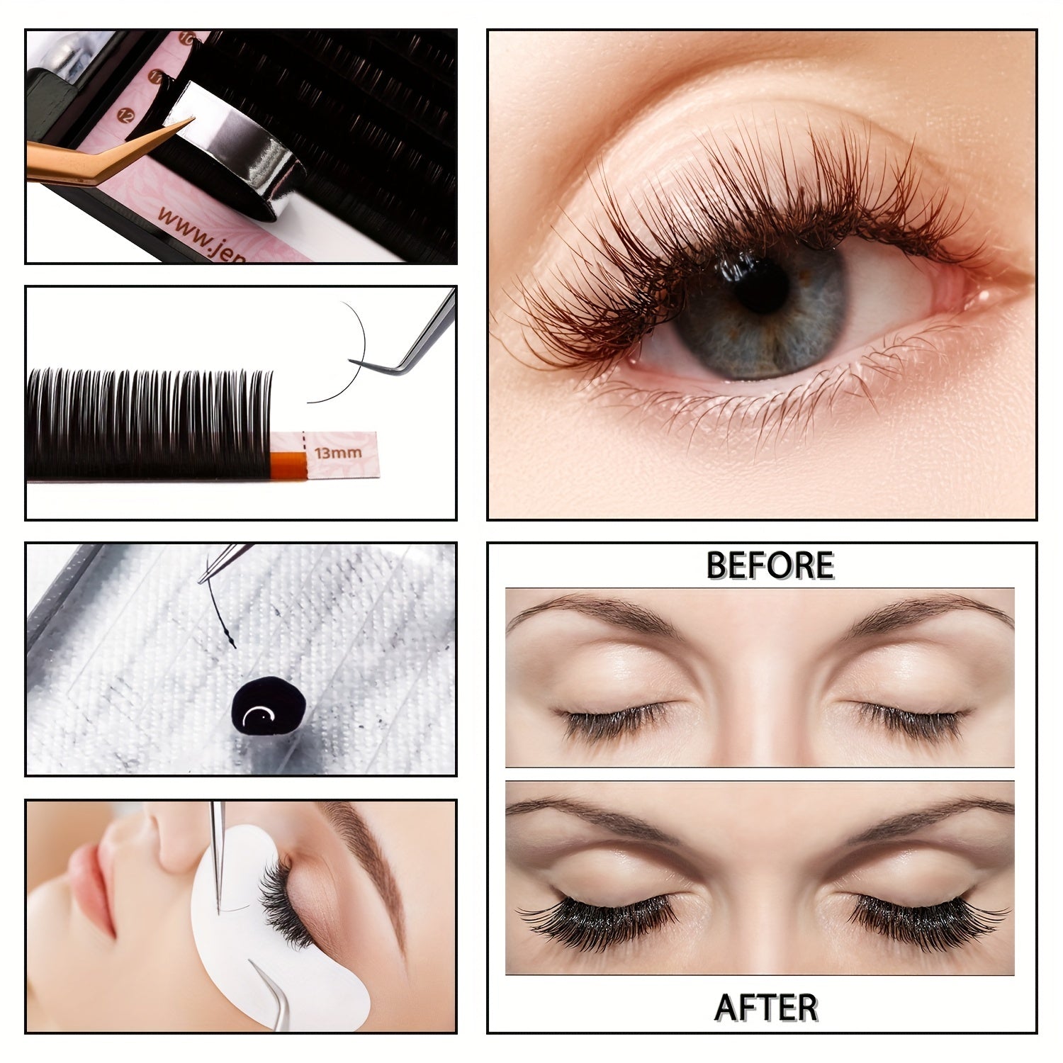 C D Curl 0.03 0.05mm Semi Permanent Eyelash Extensions