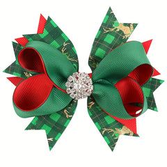 Colorful Christmas Party Hair Bow Clip for Girls