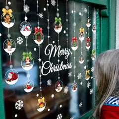 Santa Claus Snowflake Wall Sticker Home Decoration 30x80CM