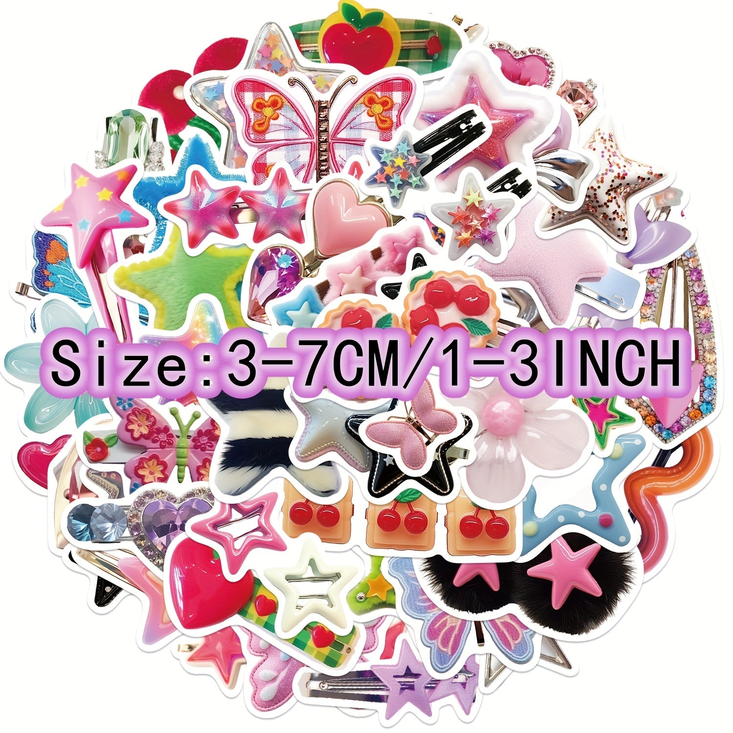 50pcs Y2K Celebrity Hairpin Series Waterproof Graffiti Stickers DIY Handbook Sti
