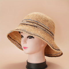 Ethnic Style Seaside Sun Hat Mens Womens Straw Sun Protection Hat