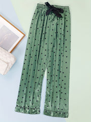 Polka Dot Print Pajamas Pants Elastic Waistband Women's Sleepwear