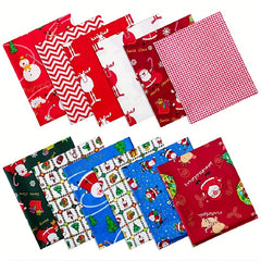 12pcs Cotton Christmas Cloth Set DIY Patchwork Pure Cotton Christmas Deco