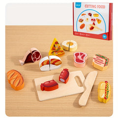 11pcs Wooden Play Food Set for Kitchen Play