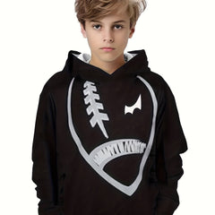 Boys Football Print Hoodie Kids Long Sleeve Sweatshirt