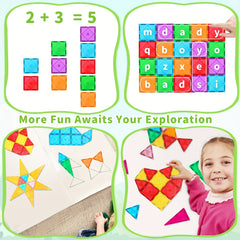 99pcs Magnetic Tiles Building Blocks Educational Toys for Kids Age 3-8