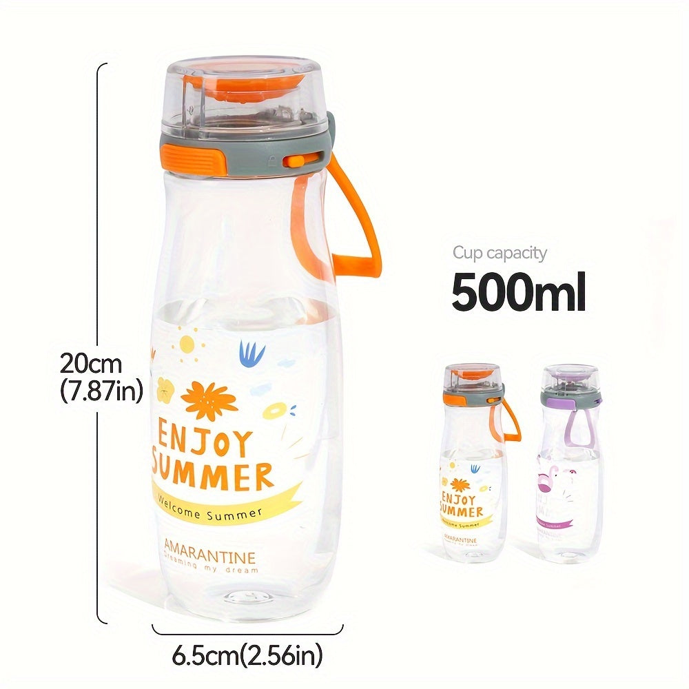 17oz Plastic Water Bottle Portable Leakproof Cup Outdoor Fitness Sports Travel