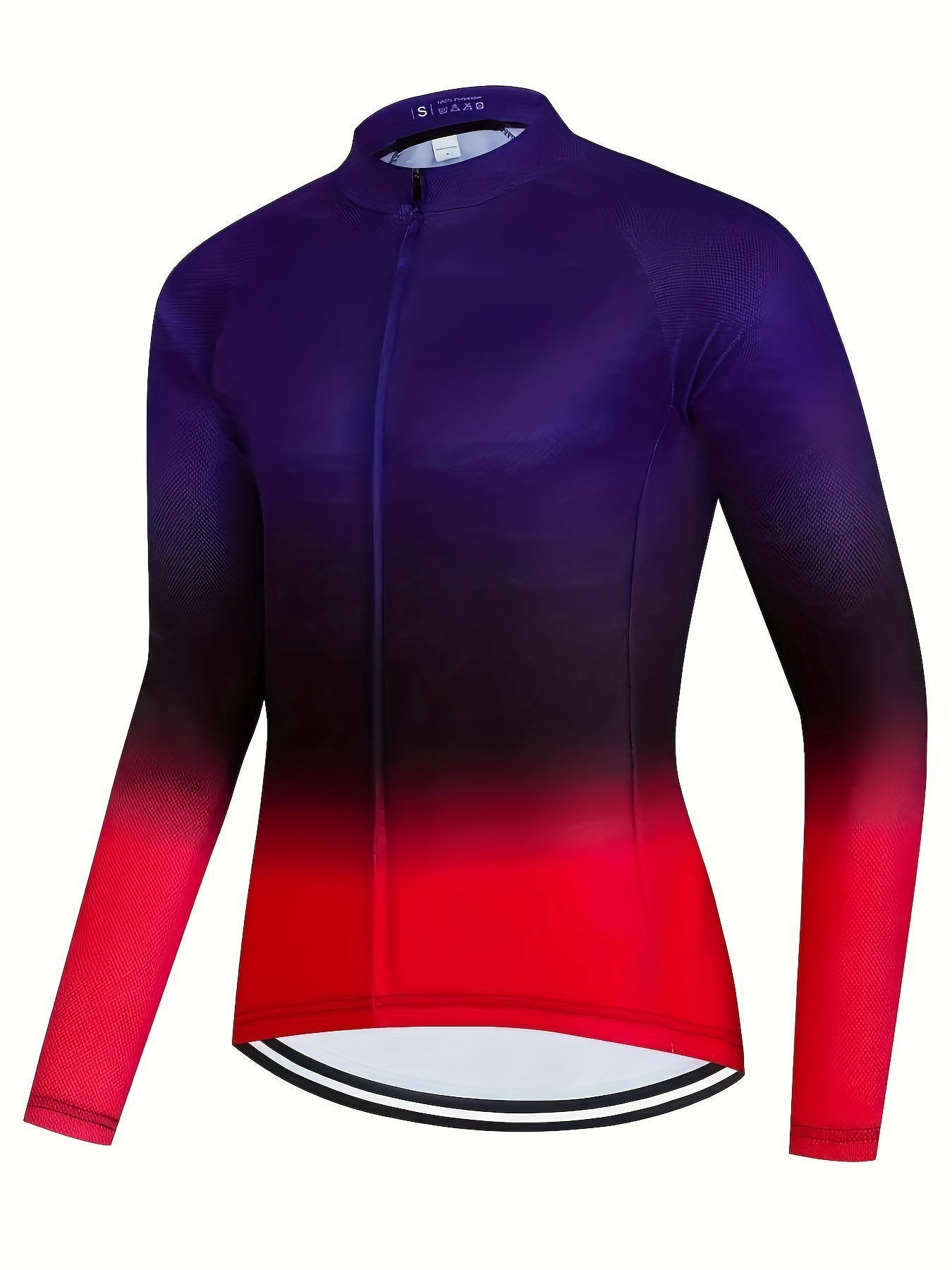 Men's Cycling Jersey Gradient Graphic Long Sleeves Shirt For Biking