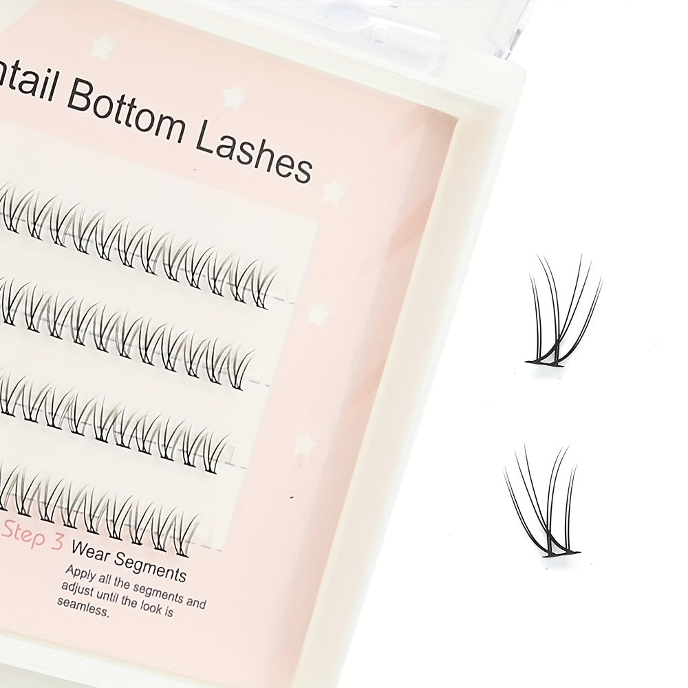 3D Fishtail Bottom Lower Lashes Natural Nude Makeup