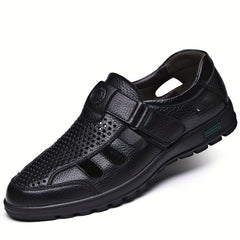 Men's Breathable Closed Toe Hollow Out Sandals with Adjustable Buckle