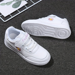 Embroidered Flower Low Top Sneakers for Girls Lightweight Anti Slip Sneakers