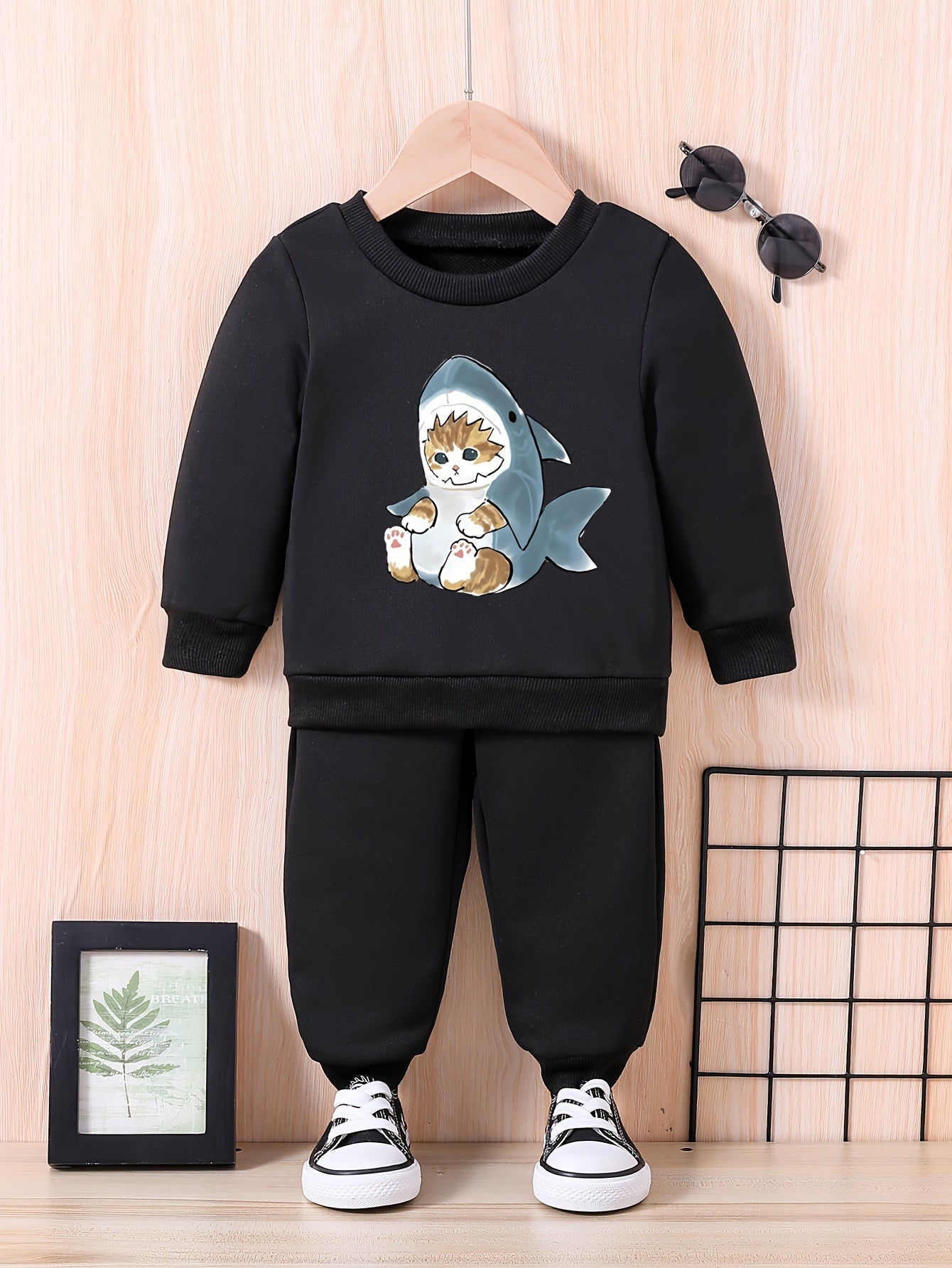 Baby SHARK & KITTY Casual Outfit Sweatshirt Trousers Set