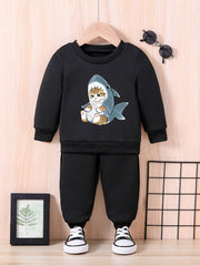 Baby SHARK & KITTY Casual Outfit Sweatshirt Trousers Set