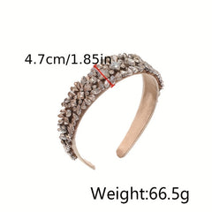 Baroque Colorful Rhinestone Headband Glitter Head Hoop Wide Headdress Hair Acces