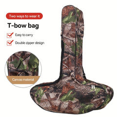 Camo Canvas Crossbow Bag T Shape Bow Case Double Zipper