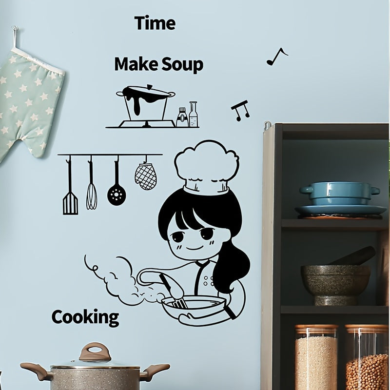 Cartoon Waterproof Vinyl Wall Sticker Mural for Kitchen Decor