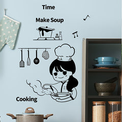 Cartoon Waterproof Vinyl Wall Sticker Mural for Kitchen Decor