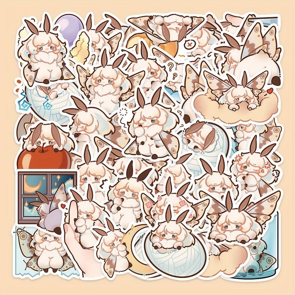 40pcs Cartoon Moth Stickers Laptop Phone Skateboard