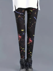 Graffiti Print Skinny Leggings Casual Women's Clothing